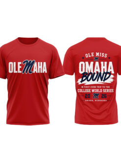 Unisex Ole Miss Rebels NCAA Baseball College World Series 2026 Omaha Bound Graphic Shirt for College Sports Fans