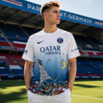 Unisex Paris Saint Germain x Edgar Plans 2026 Champions League Back 2 Back Graphic Shirt for Soccer Fans