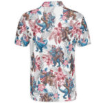 Unisex Patriotic Bigfoot Riding T-Rex Graphic Polo Shirt for Patriotic Fans