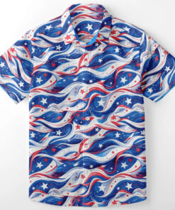 Unisex Patriotic Waves USA 1776-2026 Hawaiian Shirt for Patriotic Fans
