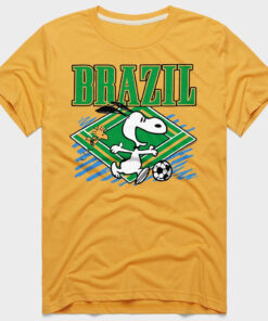 Unisex Peanuts Snoopy x Brazil Soccer Graphic Shirt for Soccer Fans