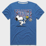 Unisex Peanuts Snoopy x France Soccer Graphic Shirt for Soccer Fans