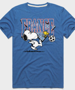 Unisex Peanuts Snoopy x France Soccer Graphic Shirt for Soccer Fans