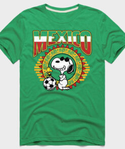 Unisex Peanuts Snoopy x Mexico Soccer Graphic Shirt for Soccer Fans