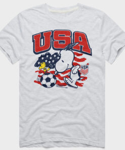 Unisex Peanuts Snoopy x USA Soccer Graphic Shirt for Soccer Fans