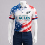 Unisex Philadelphia Eagles America 250 Years Of Freedom Graphic Polo Shirt for Football Fans