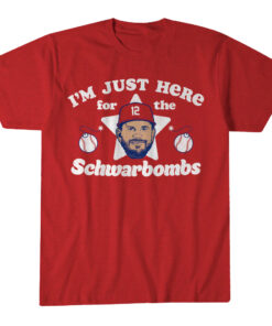 Unisex Philadelphia Phillies Kyle Schwarber I'm Just Here For The Schwarbombs Graphic Shirt for Baseball Fans