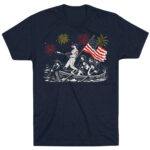 Unisex Pinstripes Baseball Crossing the Delaware Funny July 4th Graphic Shirt for Baseball Fans