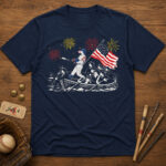 Unisex Pinstripes Baseball Crossing the Delaware Funny July 4th Graphic Shirt for Baseball Fans