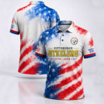 Unisex Pittsburgh Steelers America 250 Years Of Freedom Graphic Polo Shirt for Football Fans