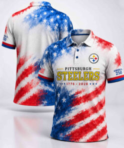 Unisex Pittsburgh Steelers America 250 Years Of Freedom Graphic Polo Shirt for Football Fans