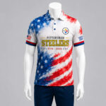 Unisex Pittsburgh Steelers America 250 Years Of Freedom Graphic Polo Shirt for Football Fans