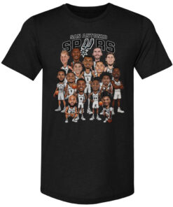 Unisex San Antonio Spurs 2026 Playoffs Caricature Graphic Shirt for Basketball Fans