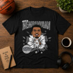 Unisex-San-Antonio-Spurs-Victor-Wembanyama-Heather-Black-Retro-Caricature-Graphic-Shirt-for-Basketball-Fans.jpg