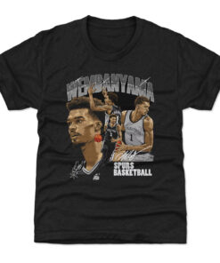 Unisex San Antonio Spurs Victor Wembanyama Heather Black Signature Graphic Shirt for Basketball Fans