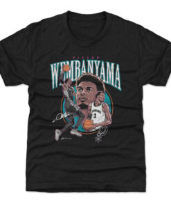 Unisex San Antonio Spurs Victor Wembanyama Heather Black Trio Caricature Graphic Shirt for Basketball Fans