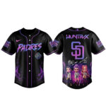 Unisex San Diego Padres x K-Pop Demon Hunters Black Baseball Jersey for Baseball and K-Pop Fans