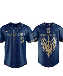 Unisex Seattle Mariners 2026 House of the Dragon Night Navy Baseball Jersey for Baseball Fans