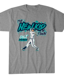 Unisex Seattle Mariners Colt Emerson The New Kid In Town Graphic Shirt for Baseball Fans