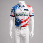 Unisex Seattle Seahawks America 250 Years Of Freedom Graphic Polo Shirt for Football Fans