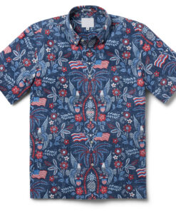 Unisex Summer Commemorative 2026 America Navy Hawaiian Shirt for Patriotic Fans