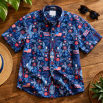 Unisex Summer Commemorative 2026 America Navy Hawaiian Shirt for Patriotic Fans
