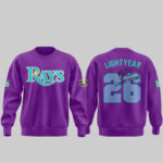 Unisex Tampa Bay Rays x Toy Story 5 Buzz Lightyear 2026 Graphic Shirt for Baseball and Movie Fans
