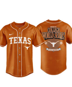 Unisex Texas Longhorns Omaha Bound 2026 College World Series Baseball Jersey for College Sports Fans