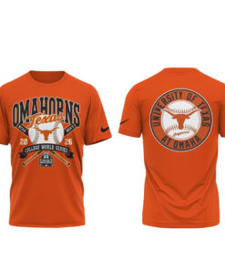 Unisex Texas Longhorns Omaha Bound 2026 College World Series Orange Graphic Shirt for College Sports Fans