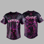 Unisex Texas Rangers x K-Pop Demon Hunters Night 2026 Saja Boys Baseball Jersey for Baseball and K-Pop Fans