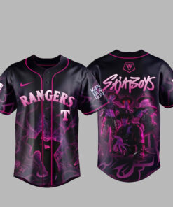 Unisex Texas Rangers x K-Pop Demon Hunters Night 2026 Saja Boys Baseball Jersey for Baseball and K-Pop Fans