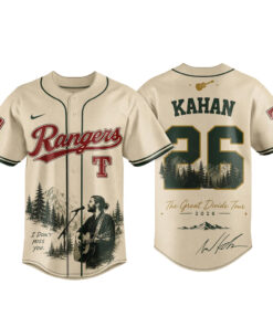 Unisex Texas Rangers x Noah Kahan The Great Divide Tour 2026 Baseball Jersey for Baseball Fans