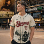Unisex Texas Rangers x Noah Kahan The Great Divide Tour 2026 Baseball Jersey for Baseball Fans