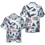 Unisex USA 1776-2026 Bald Eagle And Flag America 250 Patriotic Hawaiian Shirt for Patriotic Fans