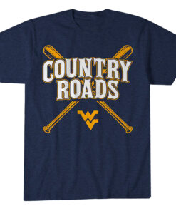 Unisex West Virginia Baseball Country Roads Graphic Shirt for College Sports Fans