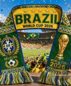 Unisex Brazil Global Soccer Event 2026 Graphic Scarf for Soccer Fans