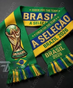 Brazil National Football Team Global Soccer Event 2026 Scarf