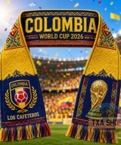 Unisex Colombia Global Soccer Event 2026 Graphic Scarf for Soccer Fans