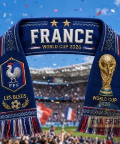 Unisex France Global Soccer Event 2026 Les Bleus Graphic Scarf for Soccer Fans