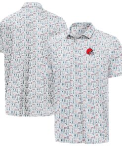 Unisex Cleveland Browns White America 250 Freedom 2026 Graphic Polo Shirt for Football Fans