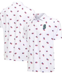 Unisex Seattle Mariners White 2026 Americana Graphic Polo Shirt for Baseball Fans