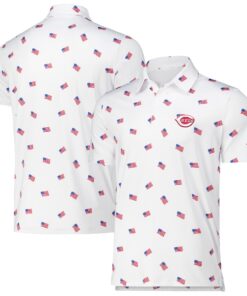 Unisex Cincinnati Reds White 2026 Americana Graphic Polo Shirt for Baseball Fans