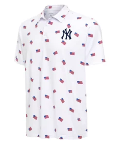 Unisex New York Yankees White 2026 Americana Graphic Polo Shirt for Baseball Fans