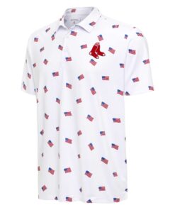 Unisex Boston Red Sox White 2026 Americana Graphic Polo Shirt for Baseball Fans