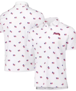 Unisex Atlanta Braves White 2026 Americana Graphic Polo Shirt for Baseball Fans