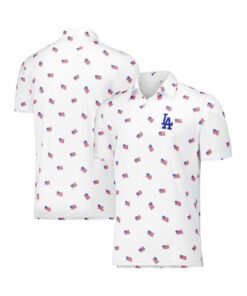 Unisex Los Angeles Dodgers White 2026 Americana Graphic Polo Shirt for Baseball Fans