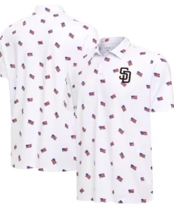 Unisex San Diego Padres White 2026 Americana Graphic Polo Shirt for Baseball Fans