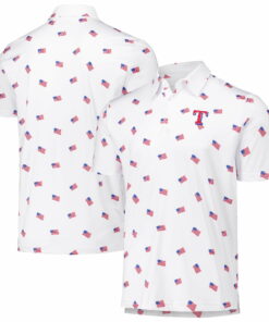 Unisex Texas Rangers White 2026 Americana Graphic Polo Shirt for Baseball Fans