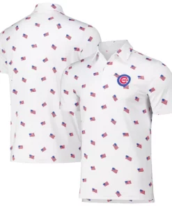 Unisex Chicago Cubs White 2026 Americana Graphic Polo Shirt for Baseball Fans