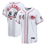 Unisex Cincinnati Reds Elly De La Cruz White USA 250 Fourth of July Home Graphic Baseball Jersey for Baseball Fans